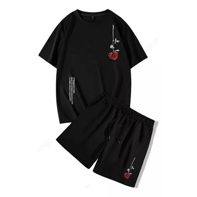 Conjunto De Playera Y Pantalón Corto Para Hombre Estampado
