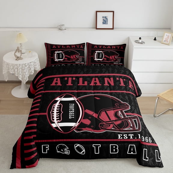 Erosebridal Vintage Rugby Comforter Sets Twin Size, American Football Comforters & Duvets, Ball Sports Game Decor, Reversible