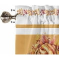 thumbnail image 5 of Orange Thanksgiving Turkey Tier Curtains 24 Inches Long, Fall Leaves Striped Rod Pocket Window Curtains Panels for Bedroom/Bathroom/Nursery, Small Short Half Curtains Drapes for Cafe 27.5"x24", 5 of 5