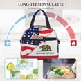 thumbnail image 5 of America Flag And California Flag Insulated Adults Lunch Bag with Removable Shoulder Strap&Front Pocket Lunch Tote Box Reusable Cooler Bag, 5 of 7