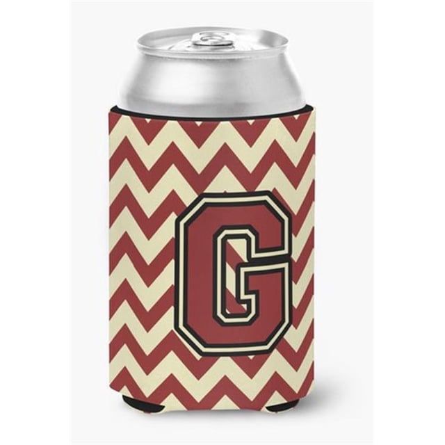 Carolines Treasures CJ1061-GCC Letter G Chevron Maroon & Gold Can or Bottle Hugger