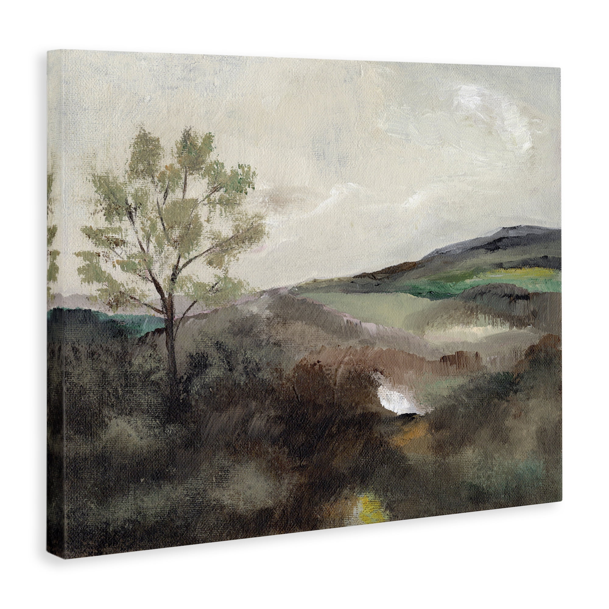 Stupell Industries Beige Toned Landscape Landscape & Nature Painting Wrapped Canvas Art Print Wall Art, 20 x 16
