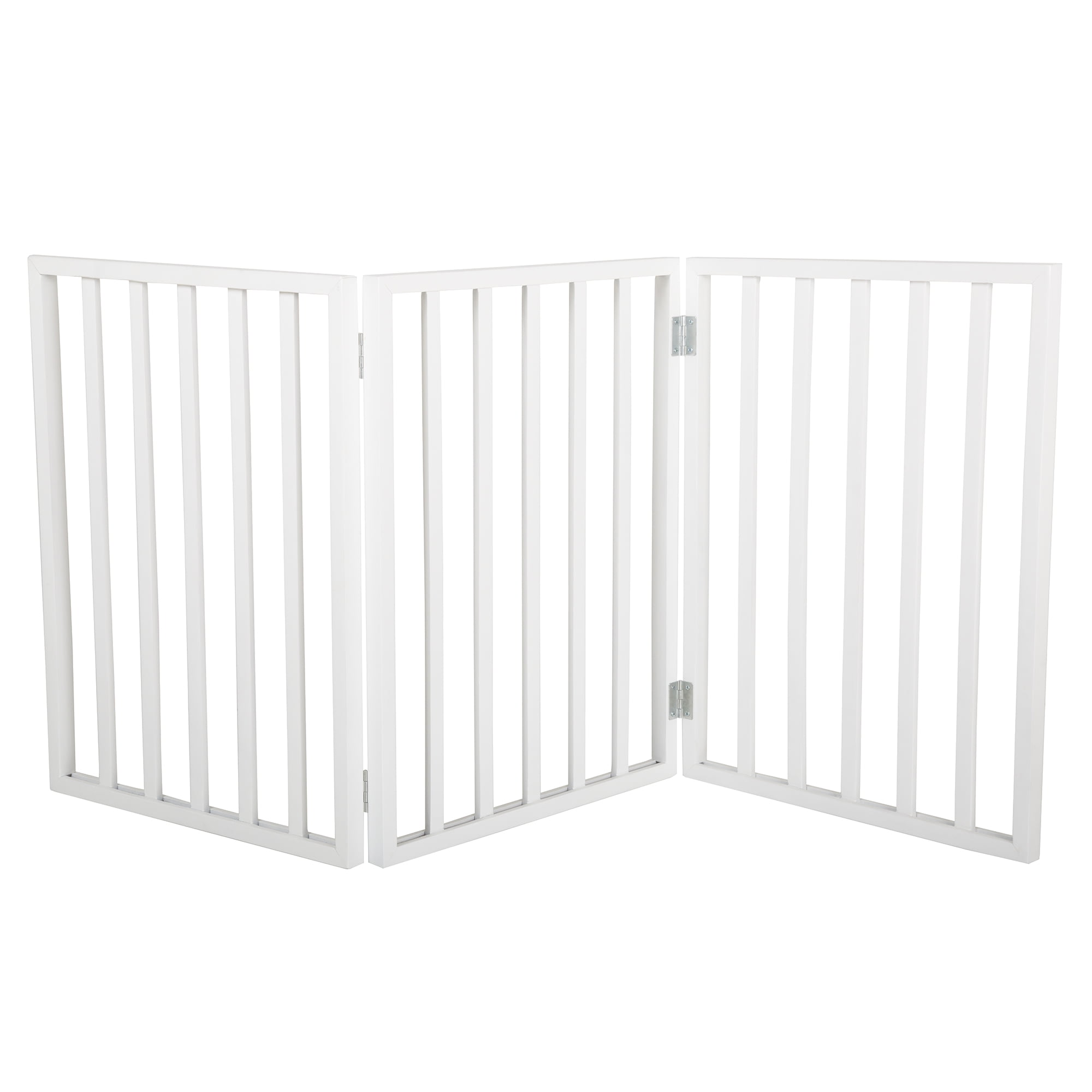 Expanding Portable Freestanding Wooden Pet Gate, White