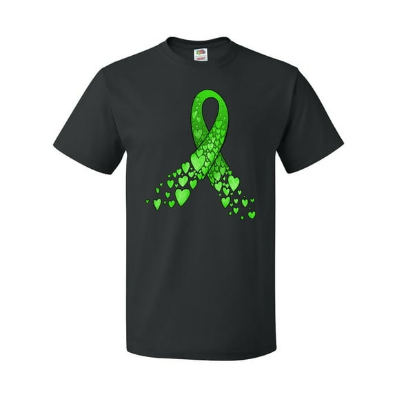 Inktastic Mental Health Awareness Ribbon with Green Hearts T-Shirt