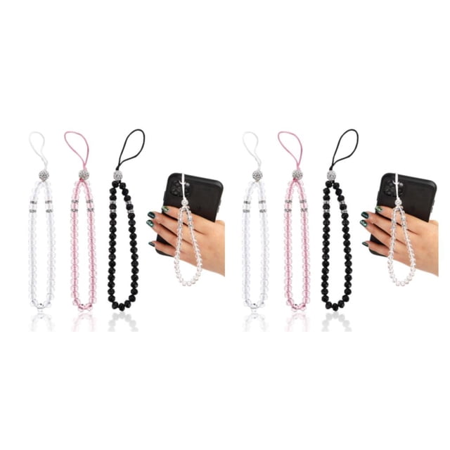 pitrice 3pcs Lanyard Cell Phone Anti-lost Safety Bling Rope Wristband Charm Supply Strap Lanyards Fashionable Short Type 2Set