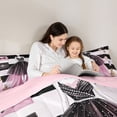 thumbnail image 4 of Castle Fairy Elegant High Low Tulle Dress Twin Comforter Sets 2pcs,Chic Pearl Jewelry Perfume Bedding Set,Black Pink Gold,Pink Reversible,1 Comforter and 1 Pillowcase, 4 of 6
