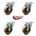 thumbnail image 2 of 4 Inch High Temp Phenolic Wheel Swivel Top Plate Caster Set Service Caster Brand, 2 of 2