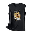 thumbnail image 4 of Fjofpr Beige Tank Tops for Women 2024 Women's New Loose Casual Fashion Crew-neck All-matching Printed Top Black L, 4 of 4