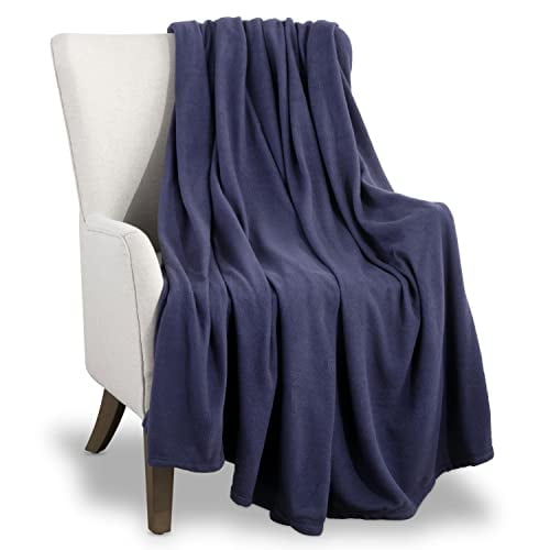 Martex Fleece Blanket King Size - Fleece Bed Blanket - All Season Warm Lightweight Super Soft Anti Static Throw Blanket - Navy Blanket - Hotel Quality- Blanket for Couch (108x90 Inches, Na