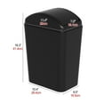 thumbnail image 2 of Sandmovie 3-Pack Garbage Can with Swing Top Lid, 4.5 Gallon Plastic Trash Bins, Black, 2 of 7