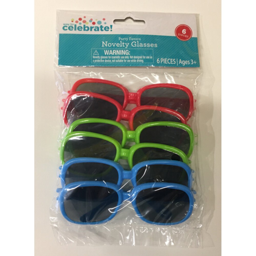 Way to Celebrate Novelty Sunglasses Party Favors ,6 Pack
