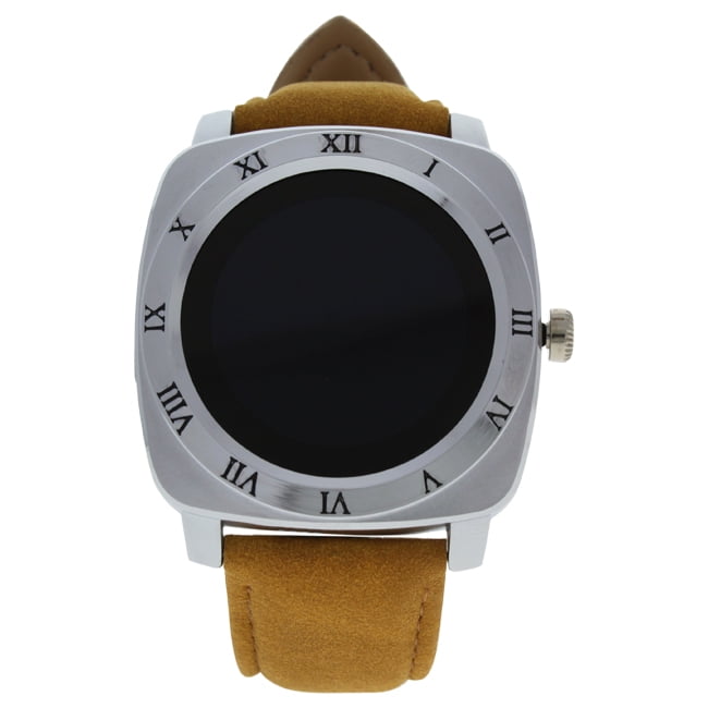 EK-F1 Montre Connectee Yellow Leather Strap Smart Watch for Unisex - 1 Pc Watch