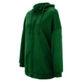 thumbnail image 4 of BODOAO Women'S Zip Up Hoodies Oversized Long Sleeve Fall Hooded Sweatshirts Casual Long Zip Up Jacket Coats with Pockets Loose Fit Fall Clothes Comfort Sweatshirts Long Hoodies for Women Green XXL, 4 of 6