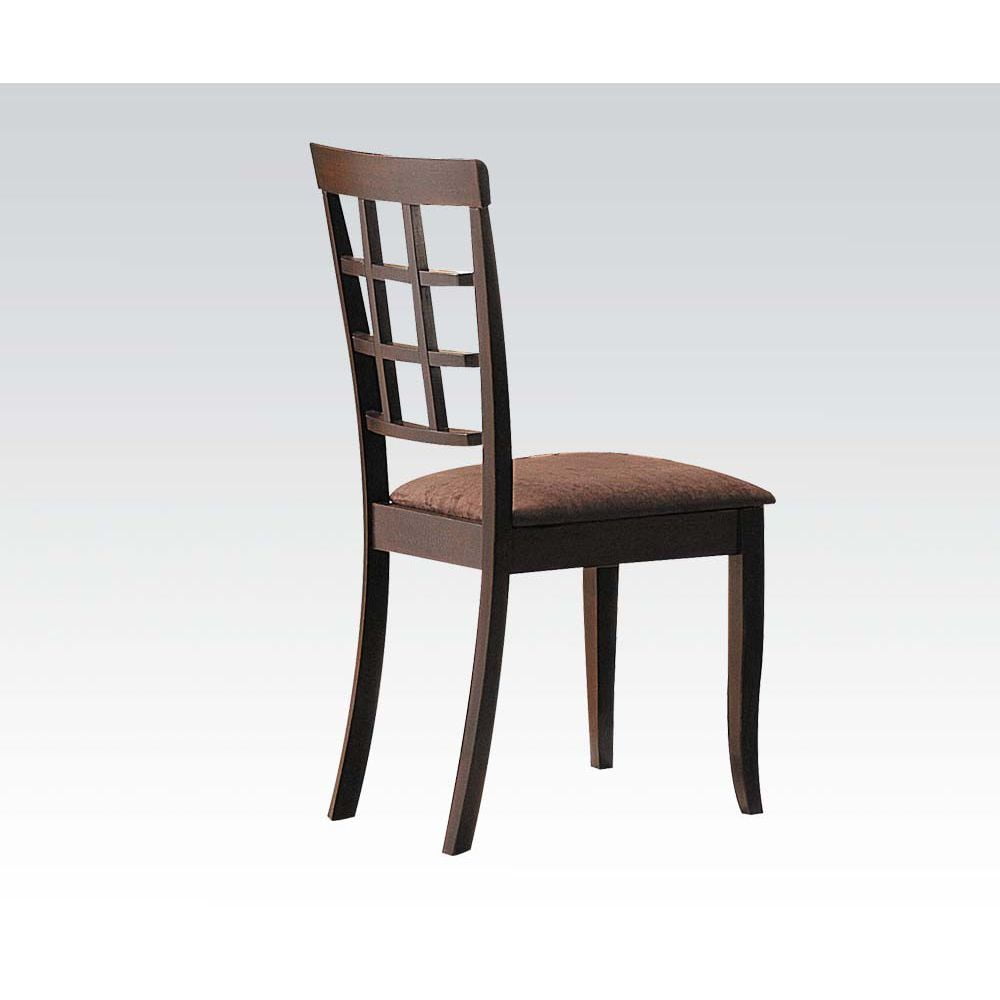 Cardiff Dark Brown Microfiber Upholstered Dining Chairs, Set of 2