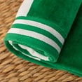 thumbnail image 5 of Superior Cabana Striped 2-Piece Oversized Cotton Beach Towel Set, Dark Green, 5 of 9