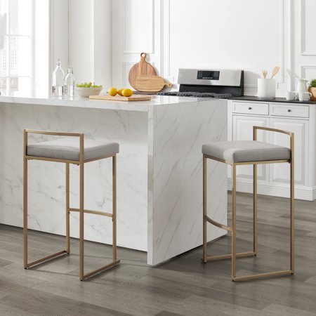 Maykoosh Southwestern Style 2Pc Bar Stool Set Gray/ Gold - 2 Stools