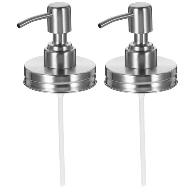 MOVTOTOP 2 Pcs Couvercle de Pompe pour Distributeur de Savon avec Couvercle en Acier Inoxydable pour Distributeur de Lotion