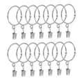 thumbnail image 1 of 14 Pcs Drapery Curtain Rings with Clip 2-Inch Silver Metal Openable Hangers, 1 of 4