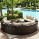 thumbnail image 4 of Outdoor rattan woven sofa outdoor waterproof sunscreen circular arc semi-circular woven combination yard furniture My Lux Decor Round, 4 of 27