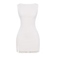 thumbnail image 5 of Coduop Women's Summer Short Bodycon Dress White Sleeveless O Neck Party Dress Backless Tie Up Clubwear, 5 of 7