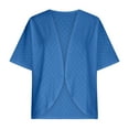 thumbnail image 5 of AOMPMSDX Cardigan For Women Kimono Cardigan Solid Color Summer Loose Cover Ups Casual Lightweight Blouse Beach Boho Shawl Tops M Blue, 5 of 7