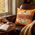 thumbnail image 6 of Beautynvta Happy Fall Pillow Cover, Vintage Embroidered Pumpkin Throw Pillowcase, Square Cushion Case with Maple Leaf Floral Print for Thanksgiving Farmhouse Couch Decor, 6 of 7