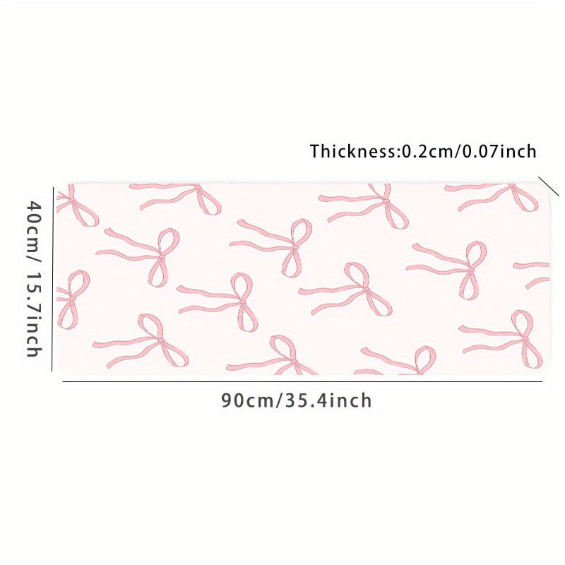 Pink Bow Large Gaming Mouse Pad - Non-Slip, Aesthetic Desk Mat For Women & Girls - Perfect Birthday Gift