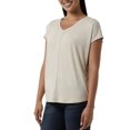 thumbnail image 2 of 32 Degrees Cool Women's Soft Luxe Short Sleeve V-Neck Top (US, Alpha, Large, Regular, Regular, Pumice Stone (Tan)), 2 of 3