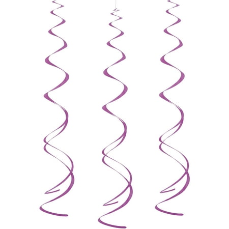 Swirl Hanging Decorations, 26 in, Purple, 8ct