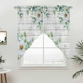 thumbnail image 3 of Daisy Eucalyptus Leaves Swag Valances for Windows 2 Pack Floral Spring White Wood Grain Swag Kitchen Curtains 36 Inches Long Rod Pocket Short Window Treatment for Kitchen Bathroom 28"x36", 3 of 9
