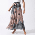 thumbnail image 2 of Wxqbjtam Women's Long Hippie Bohemian Skirt Gypsy Dress Boho Clothes Skirt White, 2 of 7