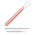 thumbnail image 2 of HLONK 1 Ensemble Paille Télescopique Pliable à Trois Sections en Acier Inoxydable pour Cantine Scolaire Paille Pliable pour Enfants, 2 of 8