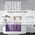 thumbnail image 4 of Stall Shower Curtain for Bathroom 36x72 inches Purple Marble Shower Curtain Set Bathtub RV Decoration Waterproof Fabric Abstract Modern Small Cloth Curtain with Hooks, 4 of 6