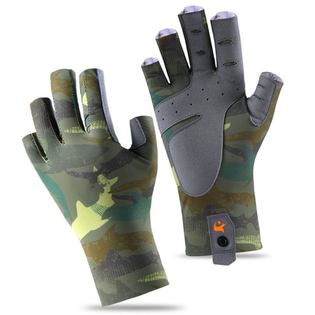 Guantes de pesca sin dedos de seda de hielo antideslizantes y transpirables con protección solar