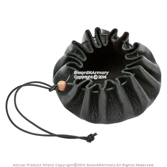 Medieval Renaissance Leather Drannustring Coin Bag Pouch Pirate Costume LARP