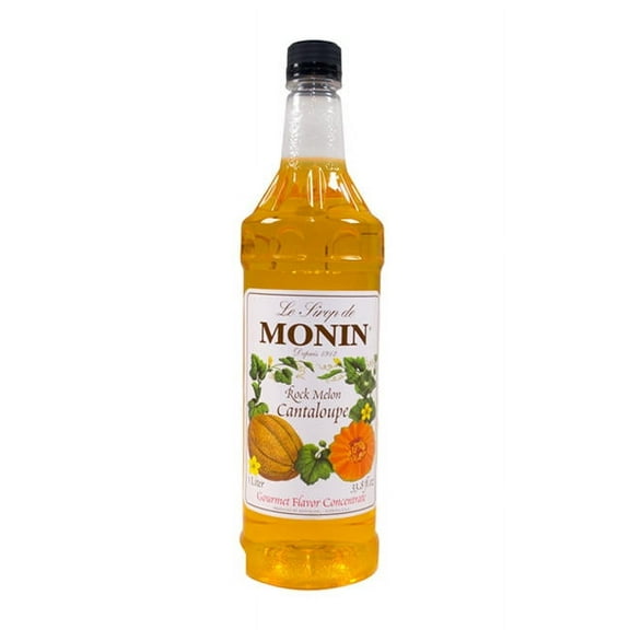 Monin Cantaloupe Rock Melon Pet Syrup 1 Liter Plastic Bottle