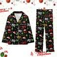 thumbnail image 2 of mgoYE Family Christmas Pajamas Couple Matching Pajamas Sets Silk Long Sleeve Button Sleepwear Satin Pjs Shorts Set Soft Lounge Set, 2 of 6