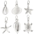thumbnail image 1 of Charm Beebeecraft, 24 unidades, diseño de animales marinos y oceánicos chapados en plata 925, 1 of 7