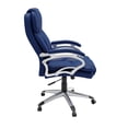 thumbnail image 4 of CorLiving Leon Faux Leather Upholstered Adjustable Height Tilting Adult Executive Office Chair with Lumbar Support, Blue, 4 of 8