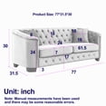 thumbnail image 3 of 2-Piece Modern Chesterfield Velvet 3-Seater Sofa, Upholstered Couch with 4 Pillows, Leisure Lounge Sofa for Living Room, Bedroom, Apartment, Office, Beige, 3 of 9
