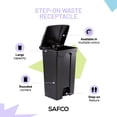 thumbnail image 2 of Safco Hands Free Plastic Step-On Receptacle Trash Can - 23 Gallon in Black, 2 of 11