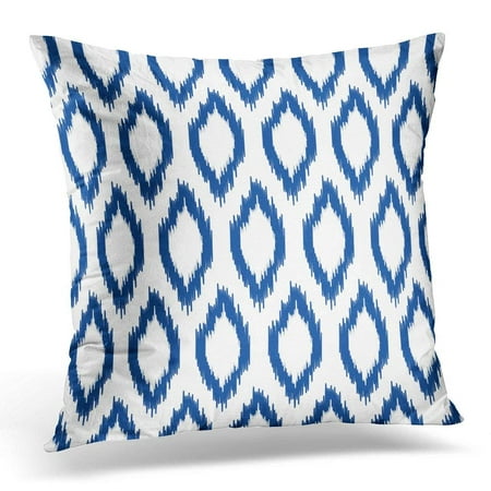 Blue Pillow Cover - CMFUN Colorful Paisley Blue and White Ikat Asian Traditional Navy Simple Pillow Case Pillow Cover 18x18 inch