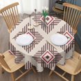 thumbnail image 3 of Round Waterproof Tablecloth 60×60 Inch, Geometry Reusable Indoor/Outdoor Durable Table Cover for Party Kitchen Dinner Room Decor, 3 of 6
