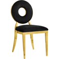 thumbnail image 4 of Meridian Furniture Carousel Black Velvet Dining Chair (Set of 2), 4 of 9
