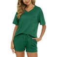 thumbnail image 5 of Fantaslook Womens Pajamas Sets V Neck Short Sleeve Lounge Top and Shorts Outfits Casual Loungewear with Pockets, 5 of 10