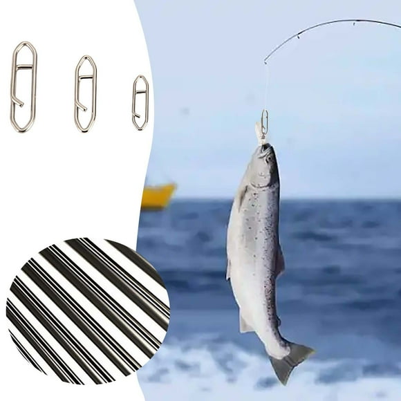 Accessoires de Pêche Connecteur en Acier Inoxydable pour la Pêche Clip à Dégagement Rapide Durable avec Clip à Goupille Ronde Idéal pour l'Eau Salée et l'Eau Douce