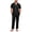 Black, variant on Men's Pajamas Set Short Sleeve Pjs Ultra-Soft 100% Cotton Pajamas for Men Button Down Lounge Wear with Roomy Pockets(Blue,M)