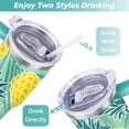 thumbnail image 5 of 40oz Tropical Pineapple Pattern Stainless Steel Flip Straw Tumbler Spill Proof Travel Cup Double Wall Vacuum Insulated Coffee Mug with Top Handle, 5 of 6