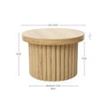 thumbnail image 2 of LuxenHome End Table, 23.6" Wide Brown Wood Fluted Round Coffee Table Modern Side Table for Living Room Round Wood Accent Table Bedroom Small Table, 2 of 9
