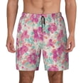 thumbnail image 2 of Picia Purple Watercolor Flowers pattern Mens Swim Trunks with Compression Liner Stretch Beach Shorts Quick Dry with Zipper Pockets No-Chafing Board Shorts-Medium, 2 of 9